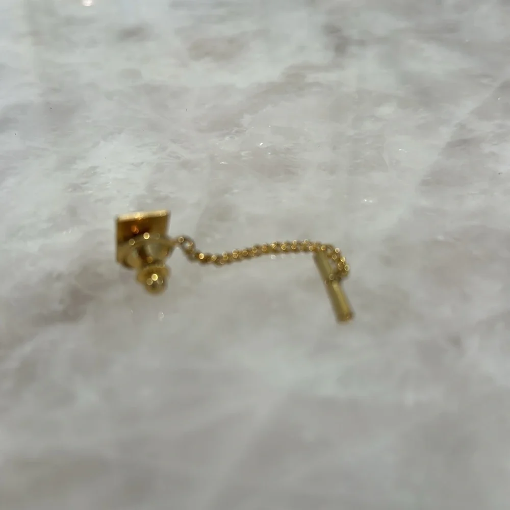 Gold Cufflink with Chain